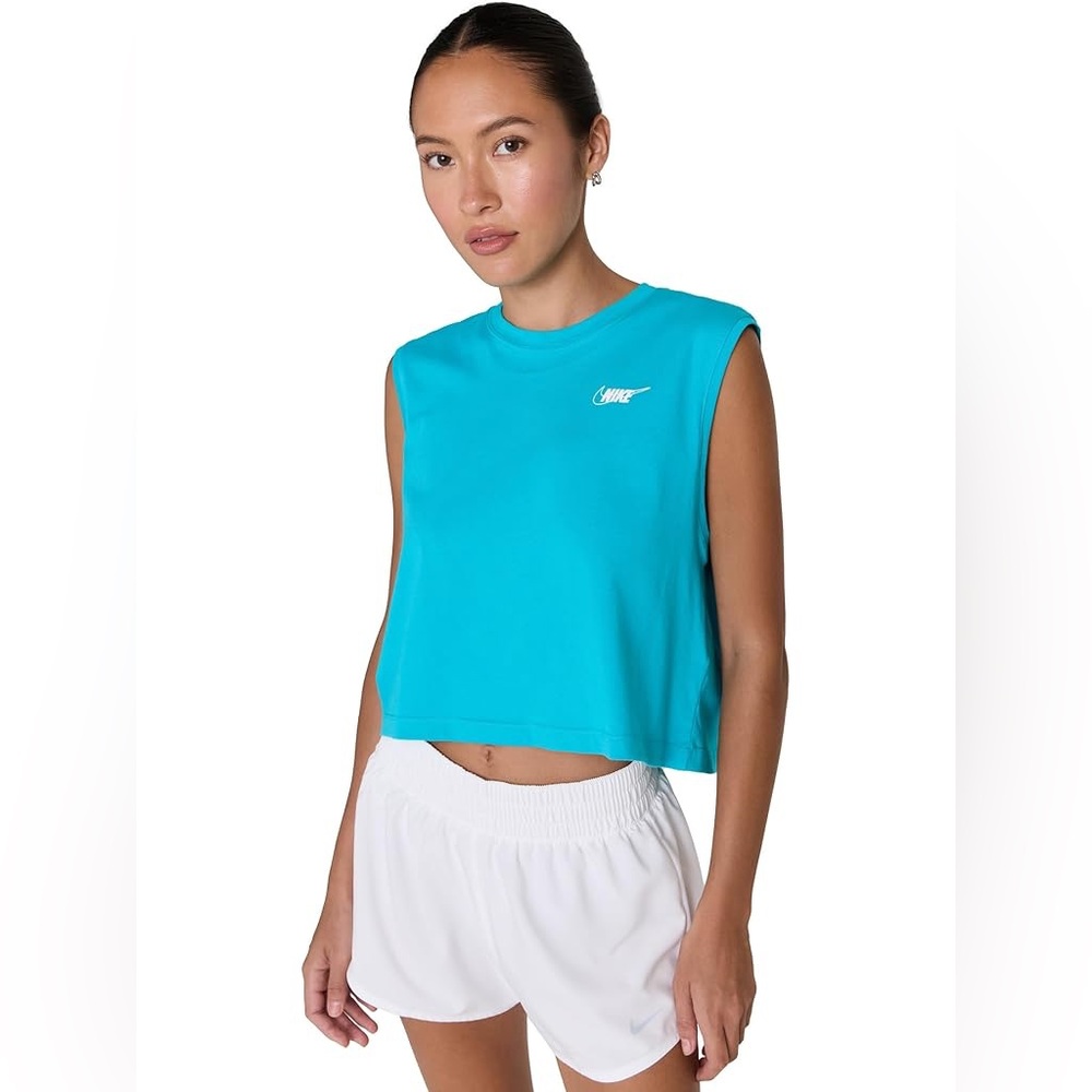 Nike Swoosh Logo Tank Top Blue - Picture 2 of 7